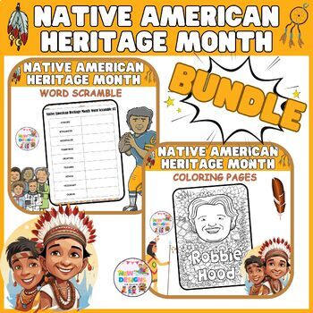 Preview of Native American  BUNDLE Activities /Coloring Pages / word scramble