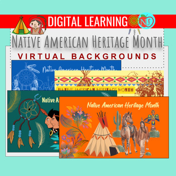 Preview of Native American Heritage Month Backgrounds | 5 Virtual BACKGROUDS for Zoom