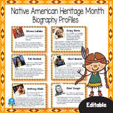 Native American Heritage Month Biography Bulletin Board Se