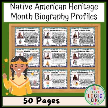 Preview of Native American Heritage Month Biography Profiles Bulletin Board Posters