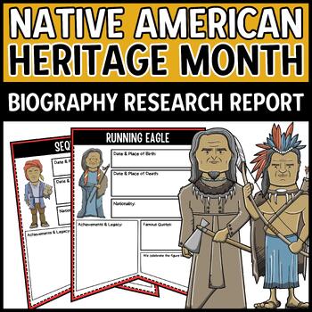 Preview of Native American Heritage Month Biography Research Report Banners: Famous Leaders