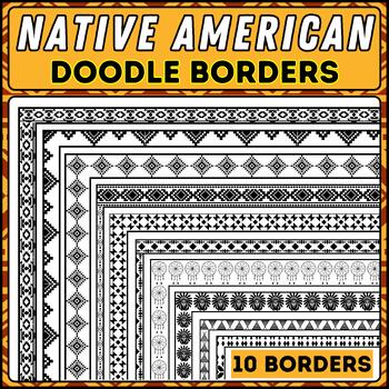 Preview of Native American Heritage Month Boho Borders Clipart | Doodle Borders Frames