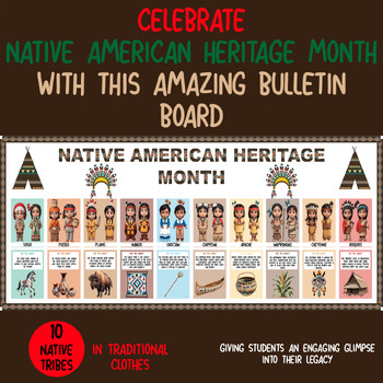 Preview of Native American Heritage Month Bulletin Board | 10 Native Tribes | flash cards