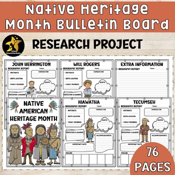 Preview of Native American Heritage Month Bulletin Board Biography Famous Native Americans