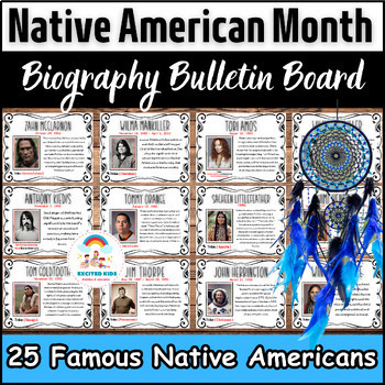 Preview of Native American Heritage Month Bulletin Board Set - 25 Famous Native Americans