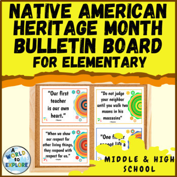 Preview of Native American Heritage Month Bulletin Board Set Inspirational Quotes