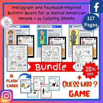 Preview of Native American Heritage Month Bundle: Bulletin Board & Coloring Pages & Game !