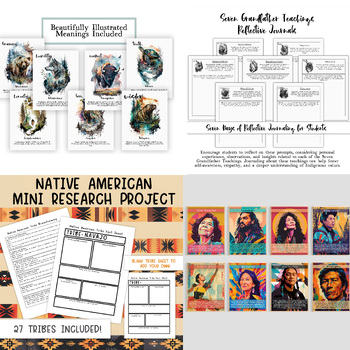 Preview of Native American Heritage Month Bundle, Indigenous People Activity Bulletin Board