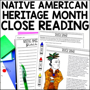 Preview of Native American Heritage Month Close Reading Passages | American Indian Heritage