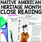 Native American Heritage Month Close Reading Passages | Am