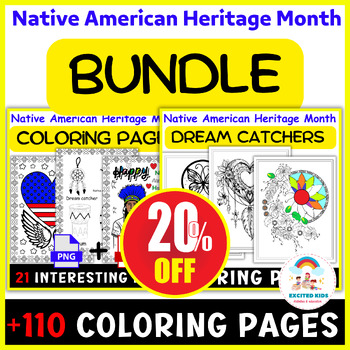 Preview of Native American Heritage Month Coloring BUNDLE | Indigenous Peoples Day Pack