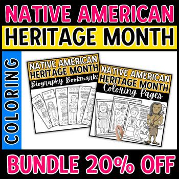 Preview of Native American Heritage Month Coloring Pages Bundle 20% OFF