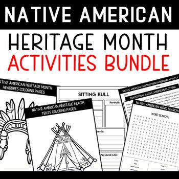 Preview of Native American Heritage Month Coloring Pages and Activities Bundle