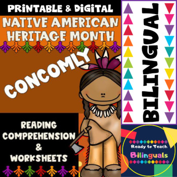 Preview of Native American Heritage Month - Concomly - Worksheets and Reading - Dual Set