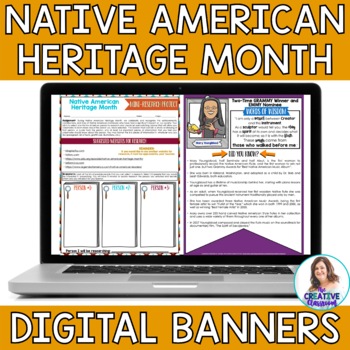 Preview of Native American Heritage Month DIGITAL Banners: Mini-Research Project