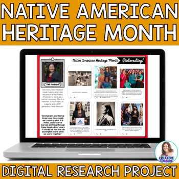 Preview of Native American Heritage Month Activity: DIGITAL Mini Research Project