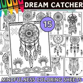 Preview of Native American Heritage Month Dream Catcher Coloring Sheets| Indigenous Peoples
