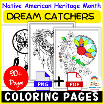 Preview of Printables Dreamcatcher Coloring Sheets | Indigenous People's Day Coloring Pages