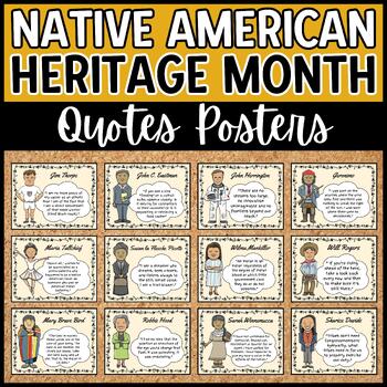 Preview of Native American Heritage Month: Famous Leaders Quotes Posters