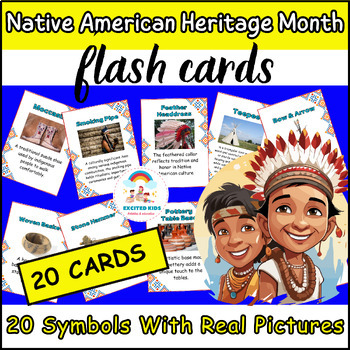 Preview of Native American Heritage Month Flash Cards, 20 Symbols of Indigenous Peoples Day