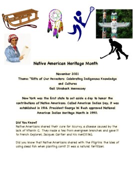Preview of Native American Heritage Month-Freebie