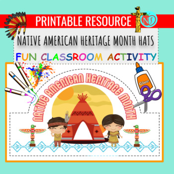 Preview of Native American Heritage Month Hats | COLOR CUT AND PASTE HAT ACTIVITY | HATS