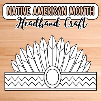 Preview of Native American Heritage Month Headband Craft, American Headdress Crown Template