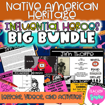 Preview of Native American Heritage Heroes lessons, Activities,INDIGENOUS PEOPLE DAY BUNDLE