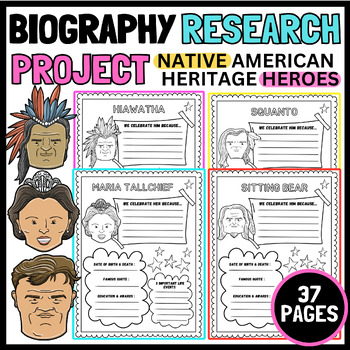 Preview of Native American Heritage Month Leaders Biography Research Projects.