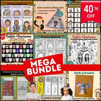 Preview of Native American Heritage Month MEGA Bundle: Coloring Pages, Posters, and More!