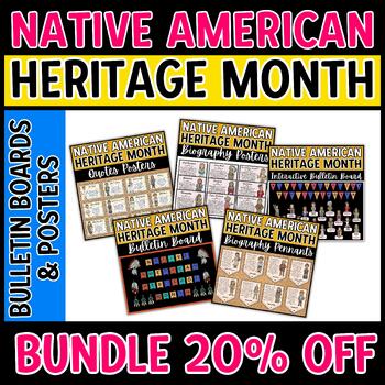 Preview of Native American Heritage Month Posters and Bulletin Boards Bundle 20% OFF