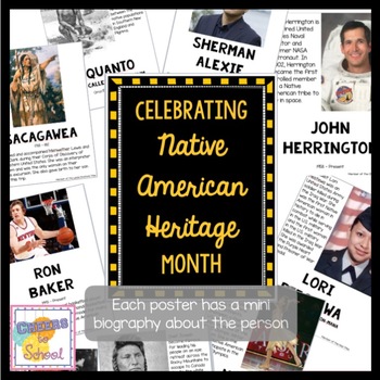 Preview of Native American Heritage Month Biography Posters