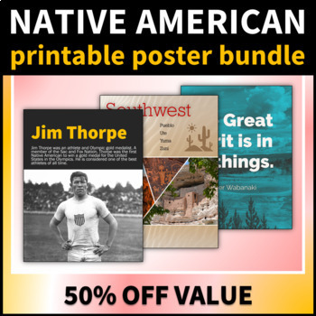 Preview of Native American Heritage Month Printable Poster Value Bundle Classroom Decor
