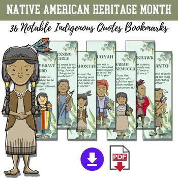 Preview of Native American Heritage Month Quotes Bookmarks - Indigenous People Bookmarks.