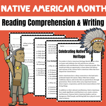 Preview of Native American Heritage Month Reading Comprehension & Writing | November