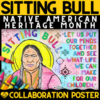 Preview of Native American Heritage Month Sitting Bull Collaborative Poster Activity