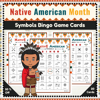 Preview of Native American Heritage Month Symbols Bingo Game Cards : A Heritage Celebration