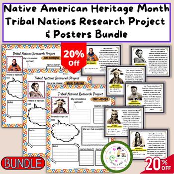 Preview of Native American Heritage Month Tribal Nations Research Project & Posters Bundle