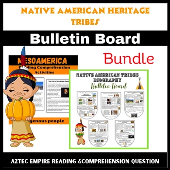 Preview of Native American Heritage Month Tribes|Biography Bulletin Board|Reading|Bundle