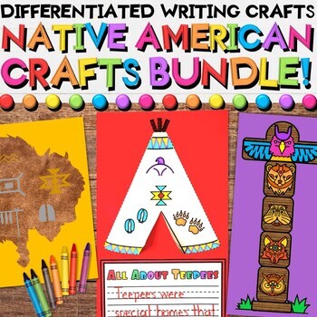 Preview of Native American Heritage Month Writing Crafts Bundle with Art Project Activities