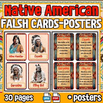 Preview of Native American Heritage Month freebies | Iconic Figures biography Flash cards