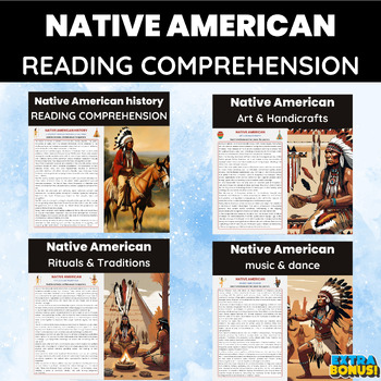 Preview of Native American Heritage Reading Comprehension Bundle Worksheets