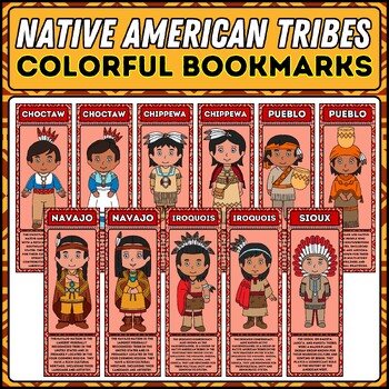 Preview of Native American Heritage Month Tribes Bookmarks | Indigenous Peoples Bookmarks