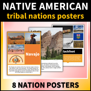 Preview of Native American Heritage Tribes and Tribal Nations Poster Bundle Classroom Decor