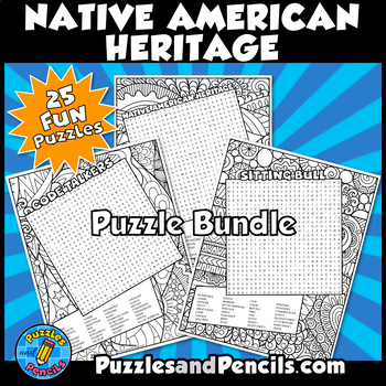 Preview of Native American Heritage Month Word Search BUNDLE