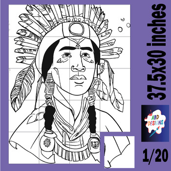 Preview of Native American Indian Collaborative Poster Art, Indigenous Peoples Day Craft