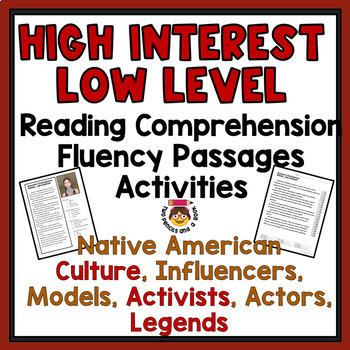 Preview of Native American High Interest Low Level Reading Comprehension and Fluency