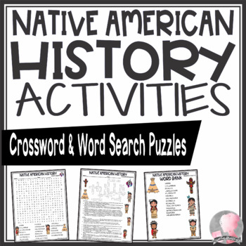 Preview of Native American Activities History Crossword Puzzle and Word Search