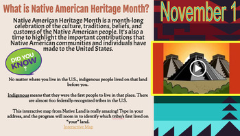 Preview of Native American History Month Daily Slides