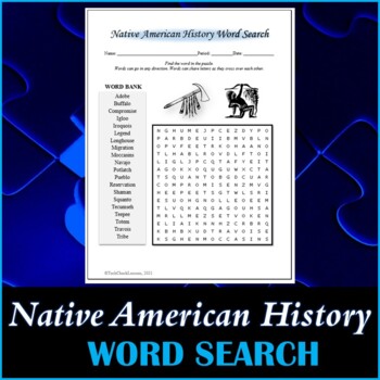 Preview of Native American History Word Search Puzzle